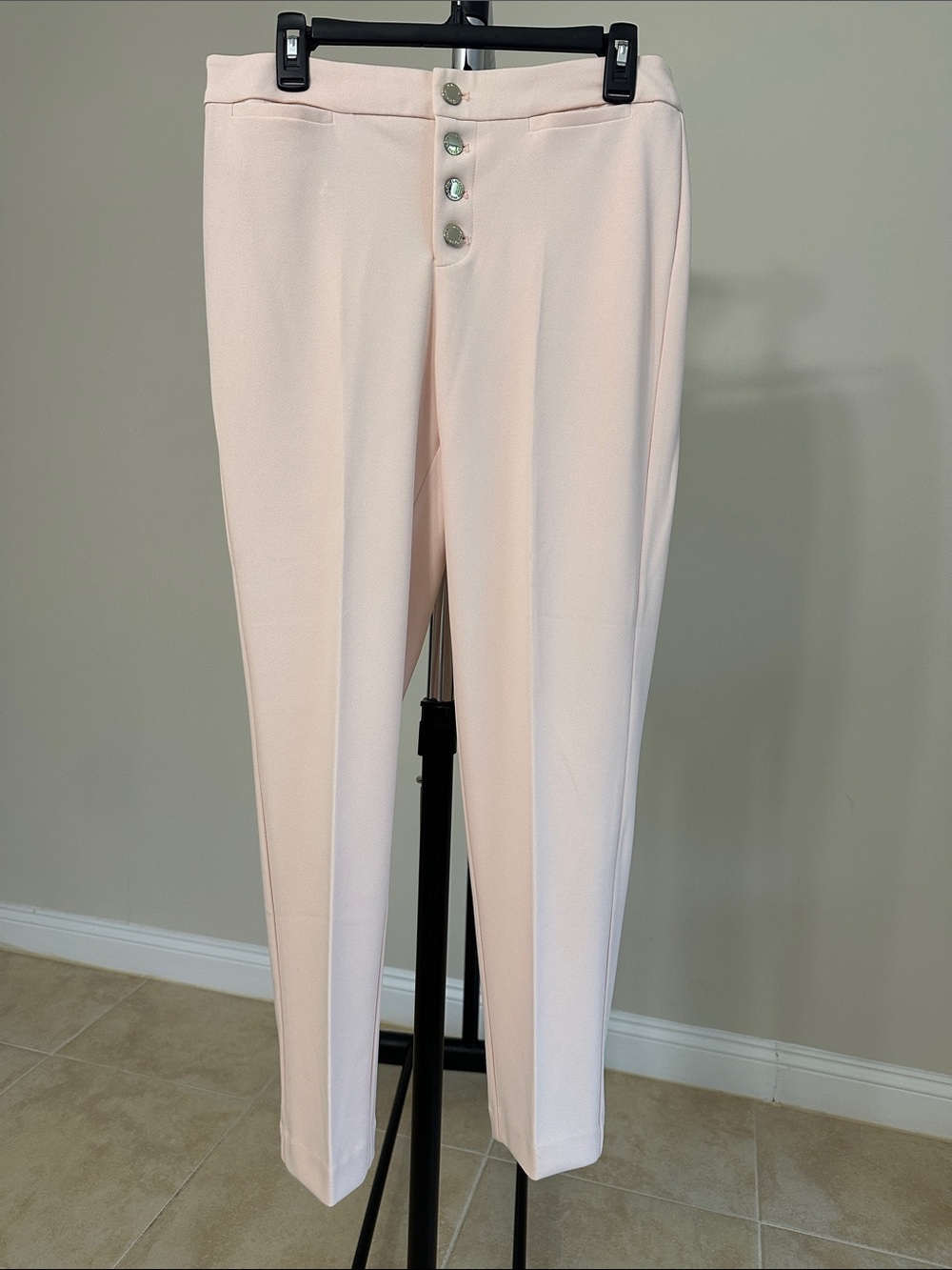 Michael Kors Blush Pink Tailored Button-Front Pants